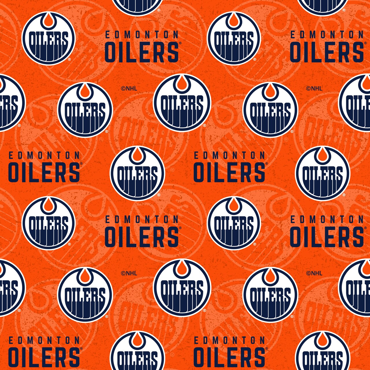 Sykel Enterprises NHL Team Cotton Fabric-Edmonton Oilers Tone on Tone Cotton Quilting Fabric